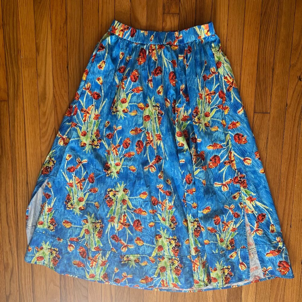 Hunter Bell Tatum Midi Skirt | Tulip Bouquet Print | Like New